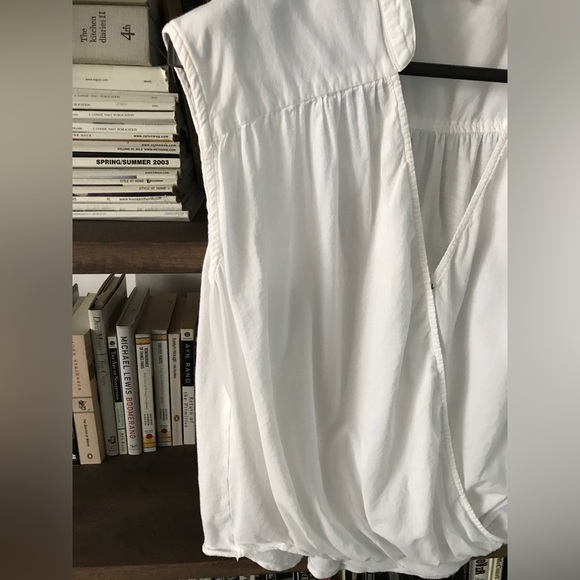 Like New Splendid White Surplice V-Neck Hi Low Crossover Ruched Top M - Picture 5 of 13